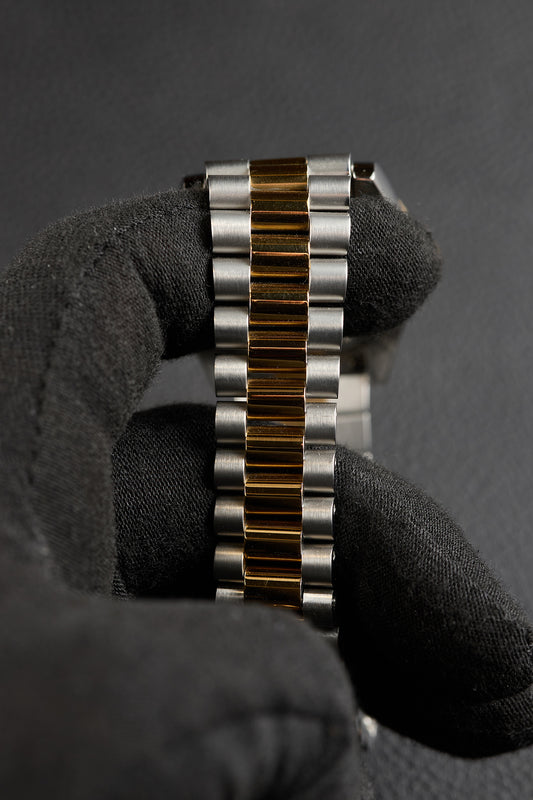 The "Lady Just" - 2 Tone Gold Black Baguette