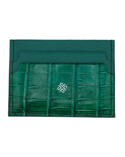 Cardholder - Emerald Green Crocodile