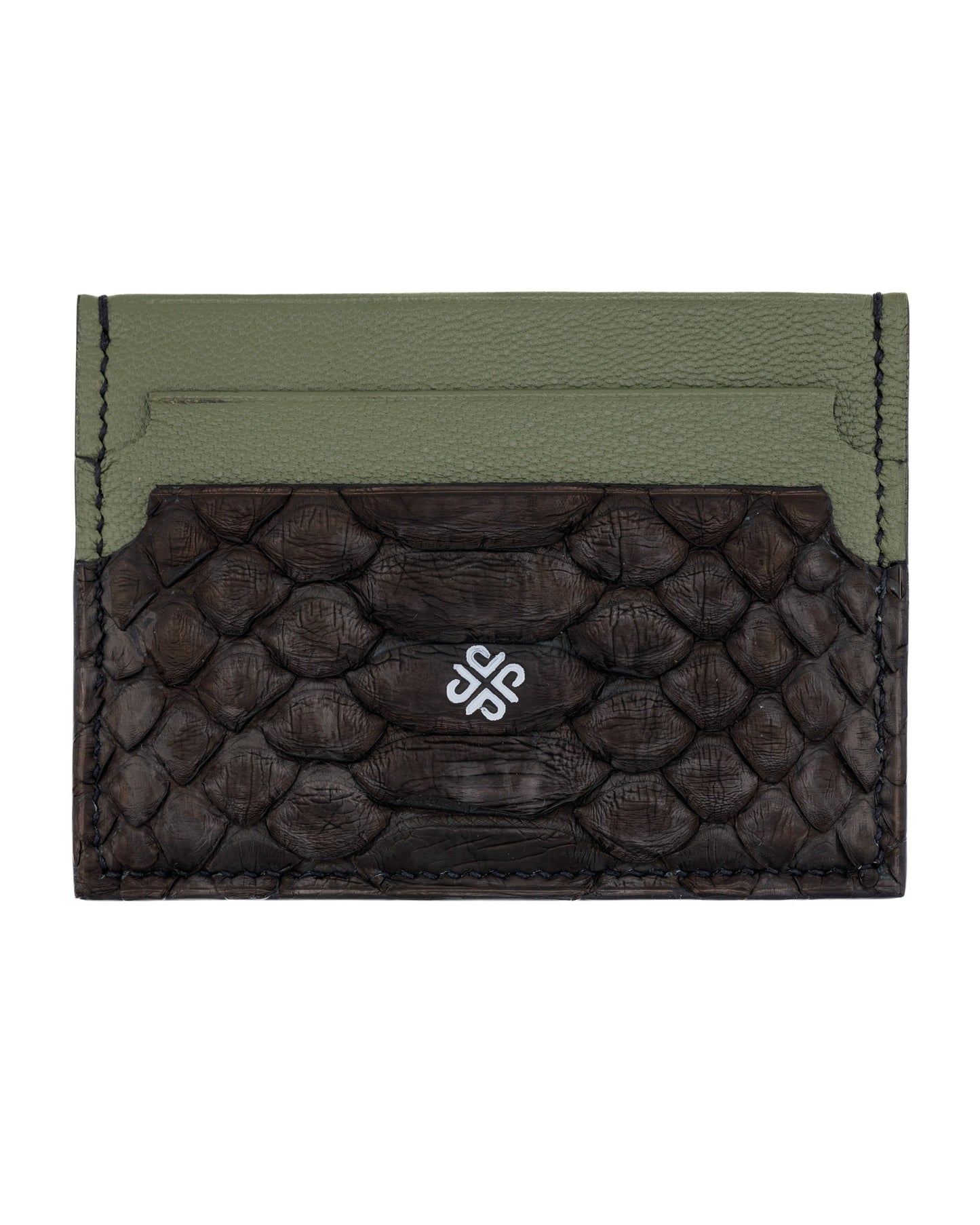 Cardholder - Lichen Green Python - Middle Cut