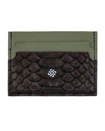 Cardholder - Lichen Green Python - Middle Cut