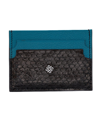 Cardholder - Pacifique Blue Python - Side Cut