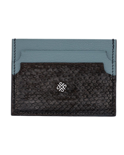 Cardholder - Averse Blue Python - Side Cut