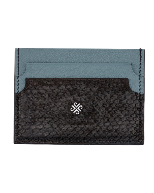 Cardholder - Averse Blue Python - Side Cut