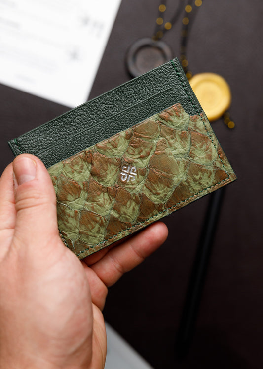 Cardholder - Green Copper Pirarucu Fish