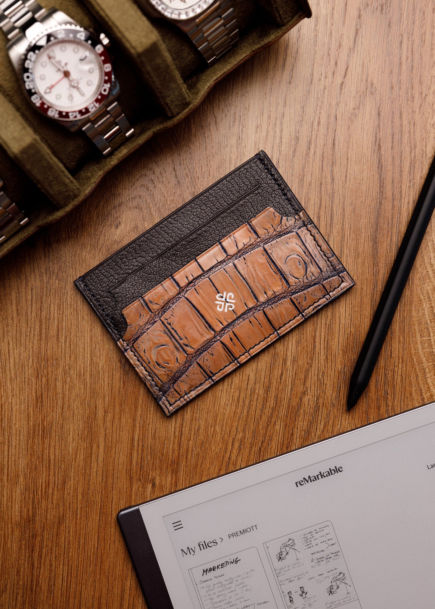 Cardholder - Ebony Nile Crocodile