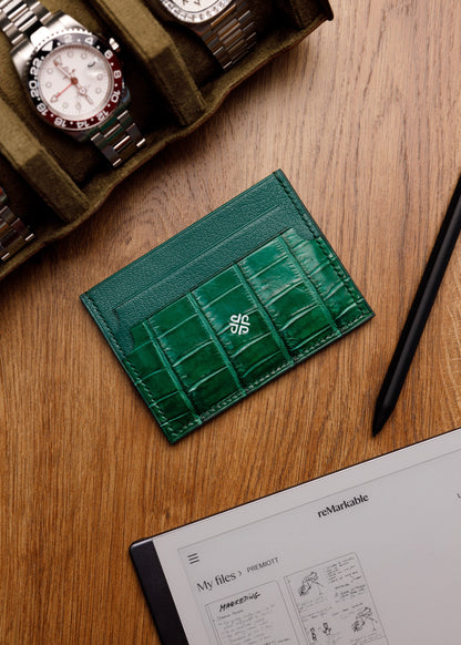 Cardholder - Emerald Green Crocodile