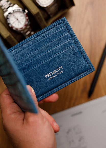 Bifold Wallet - Washed Blue Crocodile