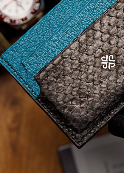 Cardholder - Pacifique Blue Python - Side Cut