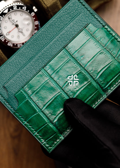 Cardholder - Emerald Green Crocodile