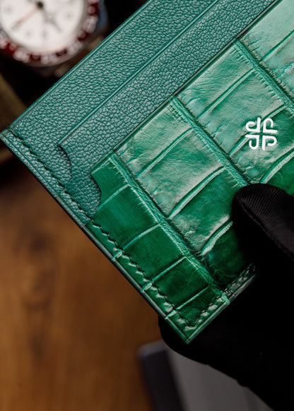 Cardholder - Emerald Green Crocodile